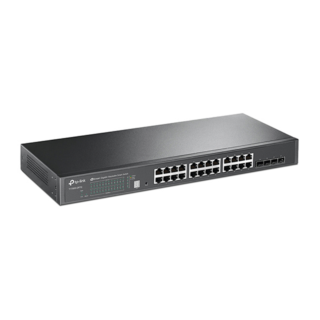 купить Коммутатор Smart GbE 24-портовый стекируемый TP-Link T1700G-28TQ 4 слота 10GE SFP  <JetStream&trade; 24 порта 10/100/1000 Mbps, 4 слота 10GE SFP > в Алматы