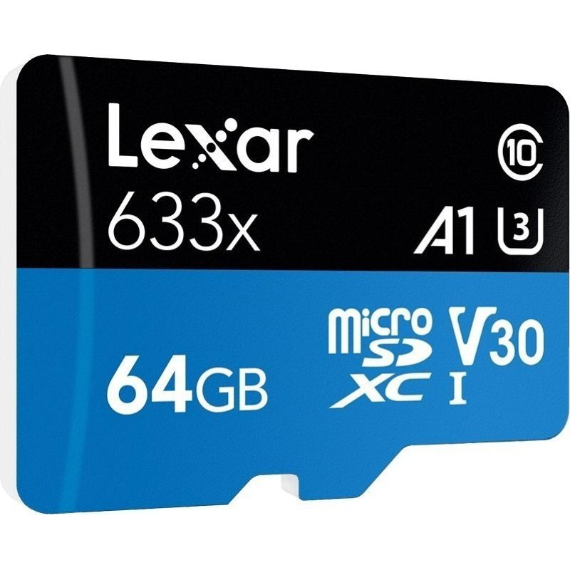 купить LEXAR 64GB High-Performance 633x microSDXC UHS-I, up to 100MB/s read 45MB/s write C10 A1 V30 U3, Global EAN: 843367119684 в Алматы