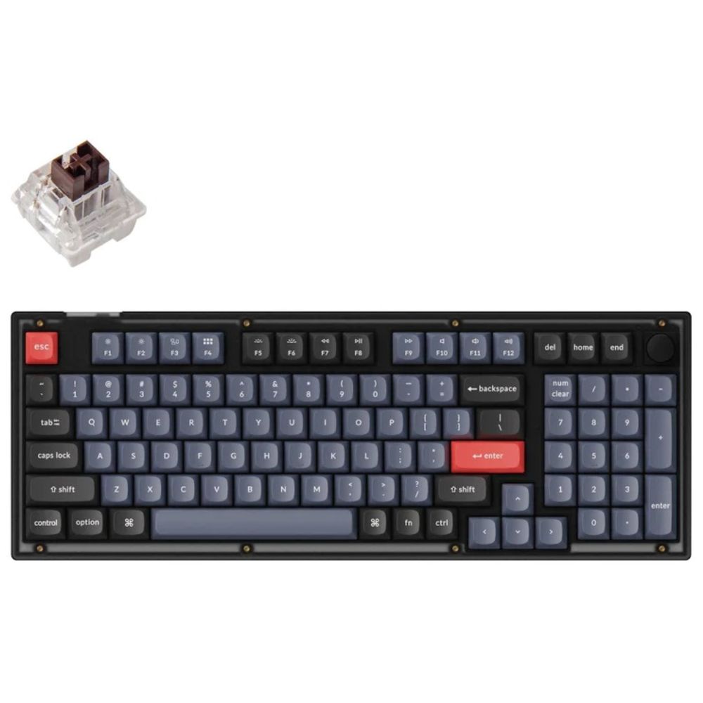 купить Клавиатура Keychron V5-C3 Frosted Black Knob Brown Switch RGB Hot-Swap Keychron K pro&nbsp;V5C3_KEYCHRON в Алматы