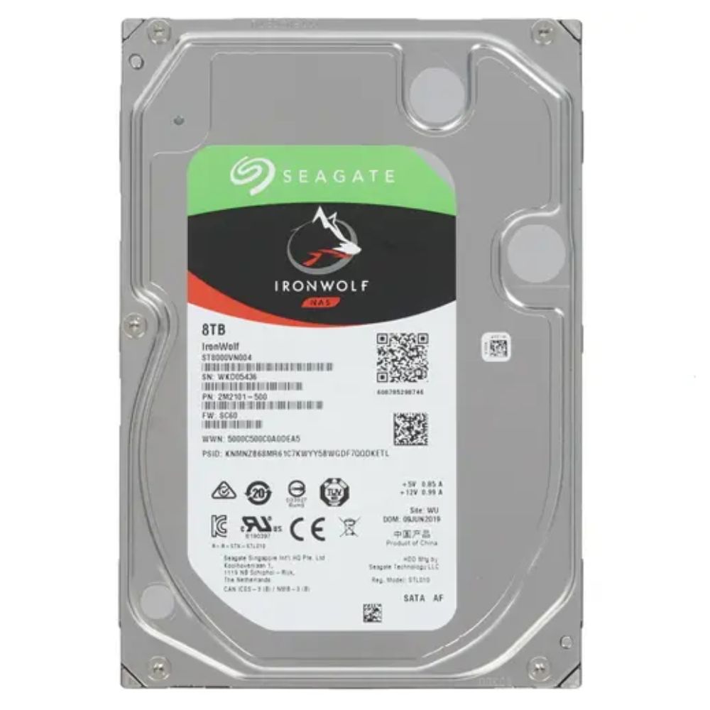 купить Жесткий диск для NAS систем 8Tb HDD Seagate IronWolf SATA 6Gb/s 7200rpm 3.5* 256Mb ST8000VN004. Созданы и протестированы для систем NAS работающих круглосуточно и без выходных, MTBF 1млн. часов в Алматы