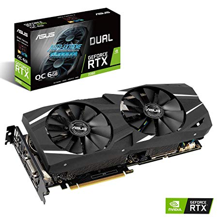купить Видеокарта ASUS GeForce RTX2060 GDDR6 6GB, 192-bit, 14000 MHz, DVI-Dx1, HDMIx2, DPx2, HDCP, DUAL-RTX2060-06G в Алматы