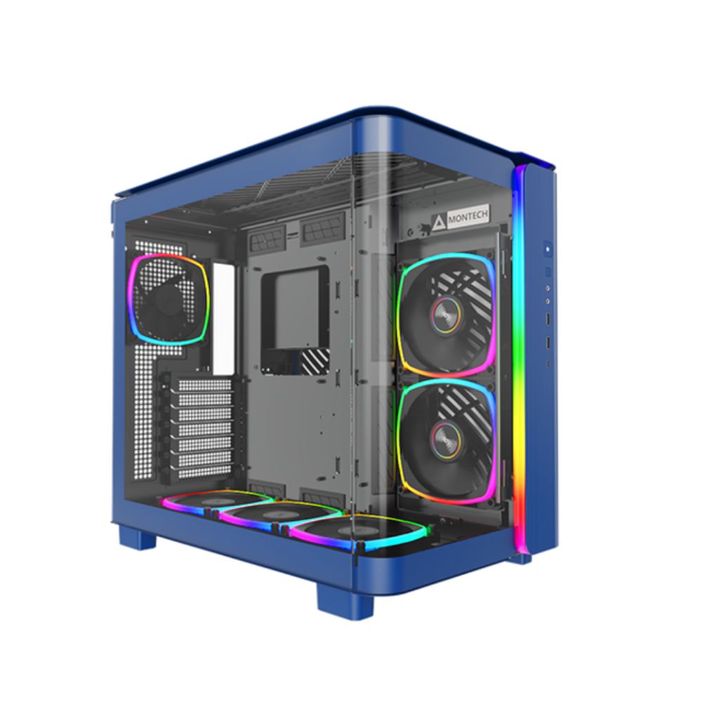 Купить Корпус Montech KING 95 PRO (Prussian blue) ATX/Micro-ATX/Mini-ITX 2xUSB3.0 1xType-C 1xAudio Синий в Алматы