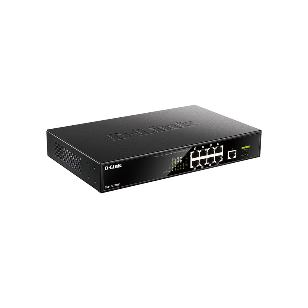 Купить Switch 8 port D-Link DGS-1010MP/A1A, 9 x 10/100/1000 Мбит/с GLAN, PoE (1-8), 1x1000Base-X SFP в Алматы
