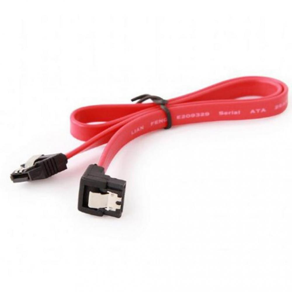 купить Кабель интерфейсный SATA Cablexpert CC-SATAM-DATA90-0.8M, 80см, угловой разъем, 7pin/7pin, защелка,  в Алматы