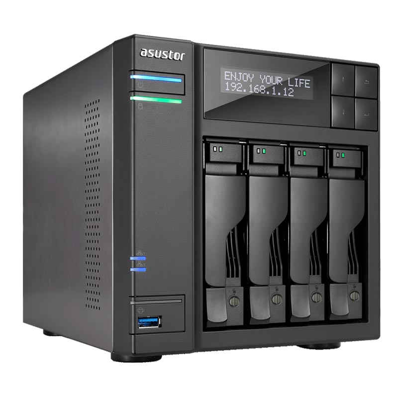 купить Сетевой накопитель ASUSTOR AS6404T 4-Bay NAS Celeron Quad-Core 8GB, GbE x 2, HDMI, 90IX0121-BW3S10 в Алматы