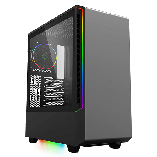 купить Корпус ПК без БП GameMax Panda T802  BK <1x120mm RAINBOW-N,ARGB Controller  , Midi-Tower, window, tempered glass, RGB> в Алматы