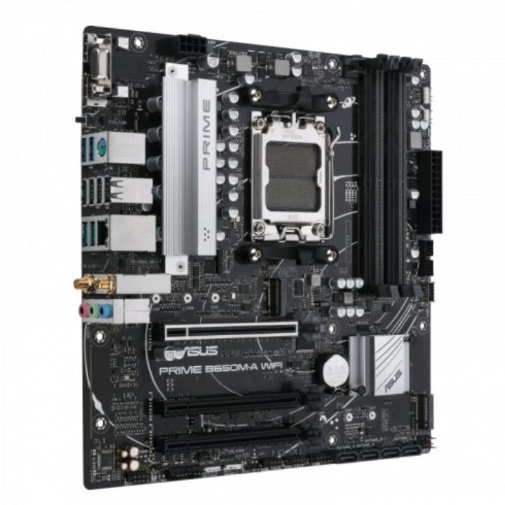 купить Материнcкая плата ASUS PRIME B650M-A WIFI sAM5 B650 4xDDR5 M.2 USB VGA HDMI DP WiFi BT mATX в Алматы