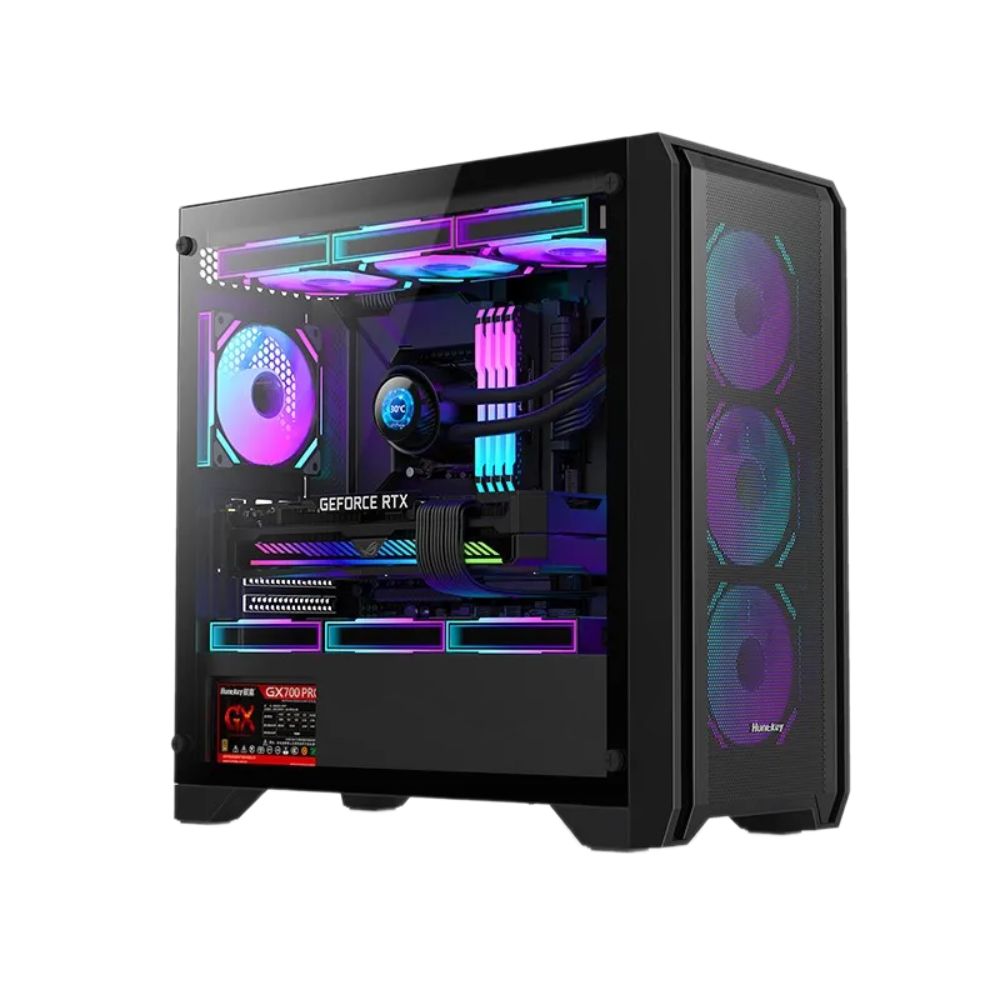 купить Компьютерный корпус Huntkey GX750S Predator, Без БП, 0.6mm, 2xUSB2.0, 1xUSB3.0, mATX, Black в Алматы