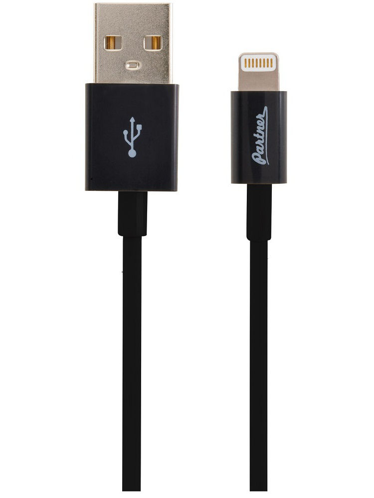 купить Кабель MFI USB 2.0 - Apple iPhone/iPod/iPad 8pin, 1м, черный, Partner в Алматы