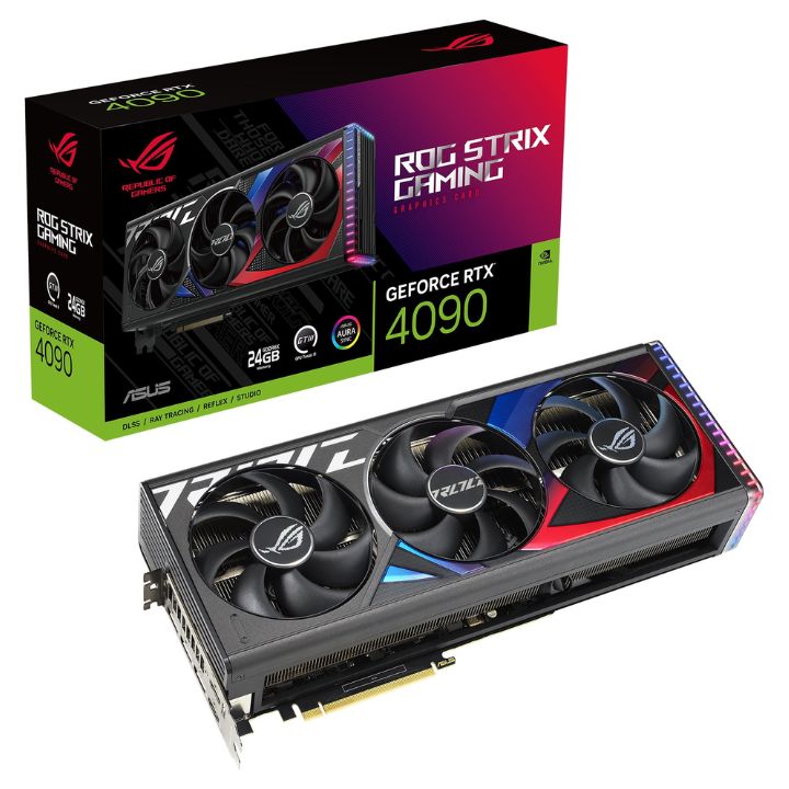 купить Видеокарта ASUS GeForce RTX4090 GDDR6X 24GB 384-bit 2xHDMI 3xDP ROG-STRIX-RTX4090-24G-GAMING в Алматы