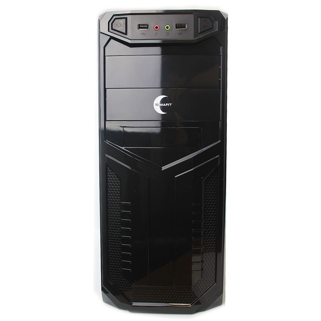 купить Корпус ПК без БП Smart C3127 <ATX, 380*175*408mm, 0.4mm, 2xUSB, BLACK> в Алматы
