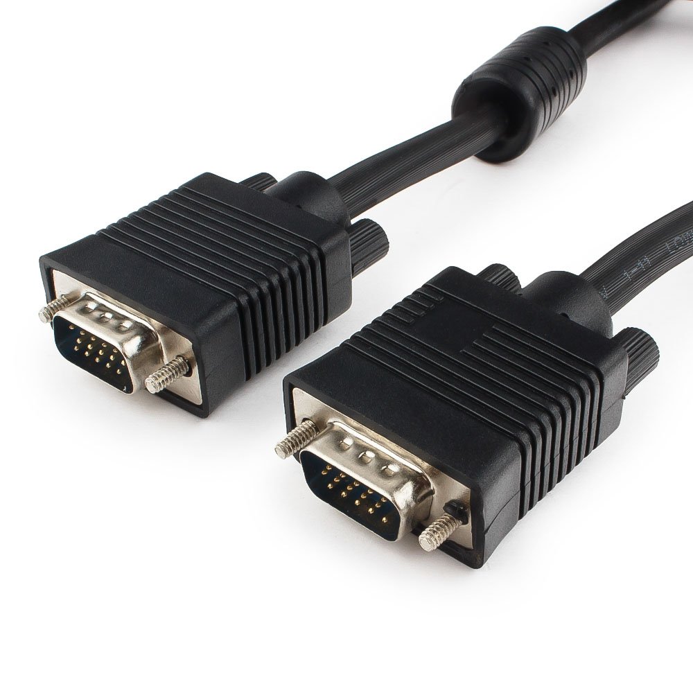 купить Кабель VGA Premium Cablexpert CC-PPVGA-20M, 15M/15M, 20м, тройной экран, феррит.кольца, пакет в Алматы