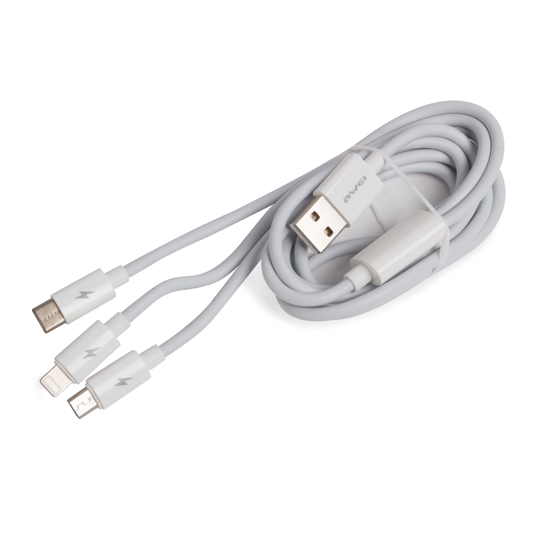 купить Интерфейсный кабель Awei 3 in 1 cable CL-120 2A 1.2m Белый в Алматы
