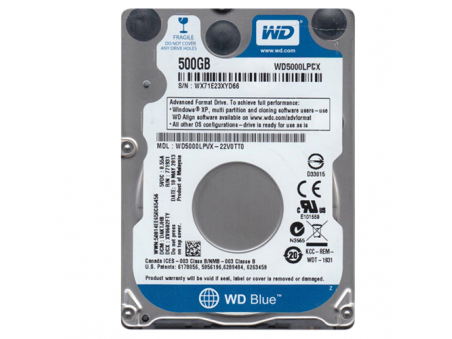 купить Жесткий диск для ноутбука  WD   Blue  500Gb SATA 6Gb/s 2.5" 5400rpm 16Mb Толщина 7мм WD5000LPCX в Алматы