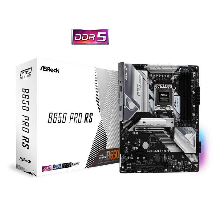 купить Материнская плата ASRock B650 PRO RS AM5 4xDDR5 4xSATA3 3xM.2 HDMI DP ATX в Алматы