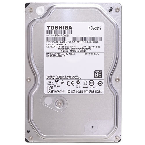 купить ﻿Жёсткий диск HDD 500Gb Toshiba SATA6Gb/s 7200rpm 32Mb 3,5* DT01ACA050 в Алматы