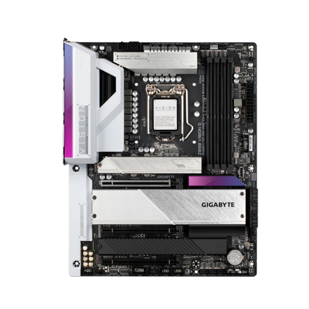 купить Материнская плата GIGABYTE Z590 VISION G, LGA1200, Z590, PCI-Ex 4.0, HDMI+USB-C, 4xM.2, 6xSATA в Алматы
