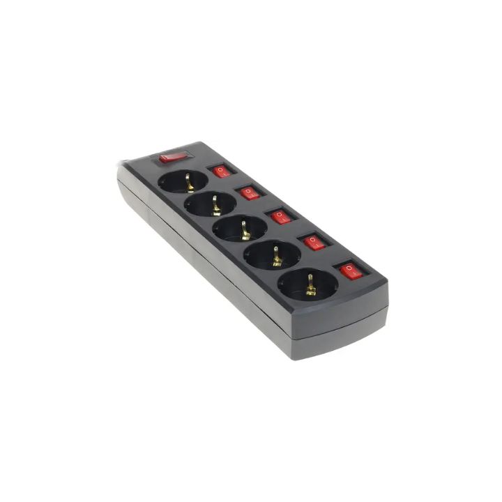 купить Сетевой фильтр SVEN SF-05PL 3,0 м (5 розеток с индивидуальными выключателями). черный в Алматы