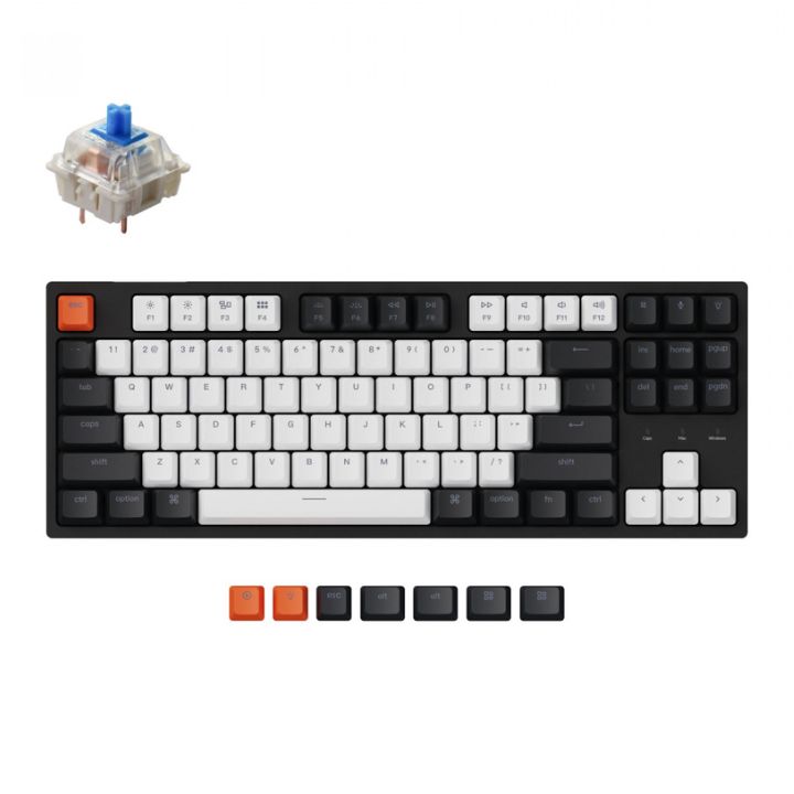 купить Клавиатура Keychron C1-G2 TKL Blue Switch White Led Hot-Swap Gateron G pro Mechanical в Алматы
