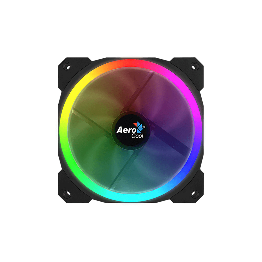 купить Кулер для компьютерного корпуса, AeroCool, Orbit, 120мм, RGB, 1200±10%об.мин, 3pin, Габариты 120х120х25мм, Серый в Алматы