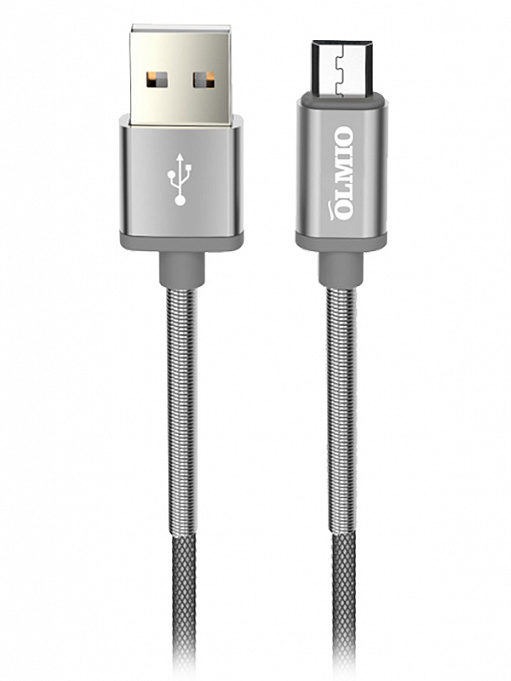 купить Кабель OLMIO HD, USB 2.0 - lightning, 1.2м, 2.1A, белый в Алматы