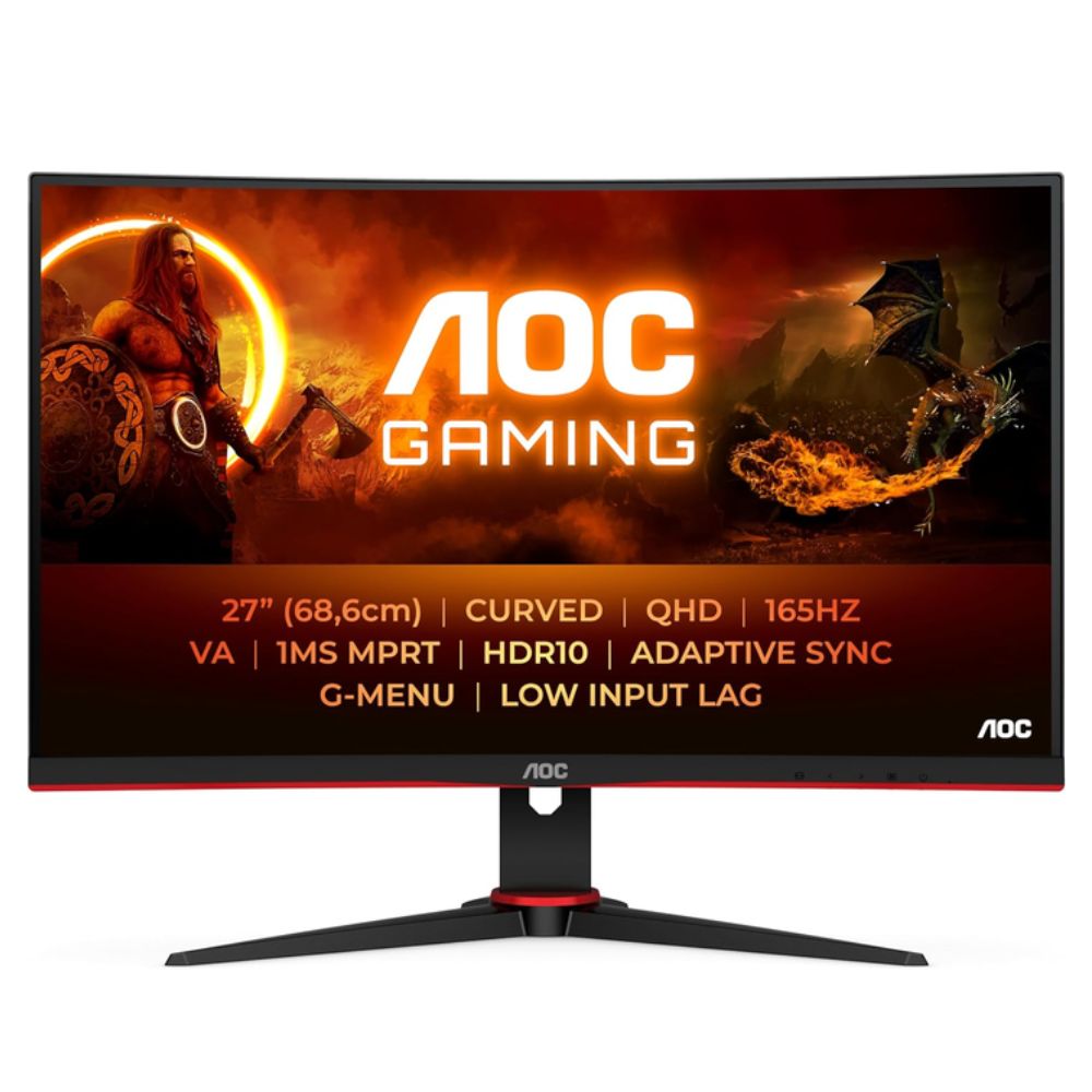 купить Монитор Игровой 27" AOC CQ27G2SE/BK VA Curved 2560x1440 165Hz 1мс 250кд/м2 3000:1 2xHDMI 1xDP CQ27G2SE/BK/01/00 в Алматы