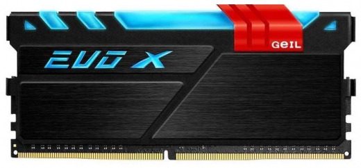 купить Оперативная память с RGB подсветкой GEIL EVO X SERIES Kit 16GB (2x8GB) GEIL DDR4 PC4-19200 2400MHz D4 EVO X GEX416GB2400C16DC. Память с функцией подсветки предназначена для моддинга геймерских ПК! Совместима  и протестирована с мат. платами с поддерж в Алматы