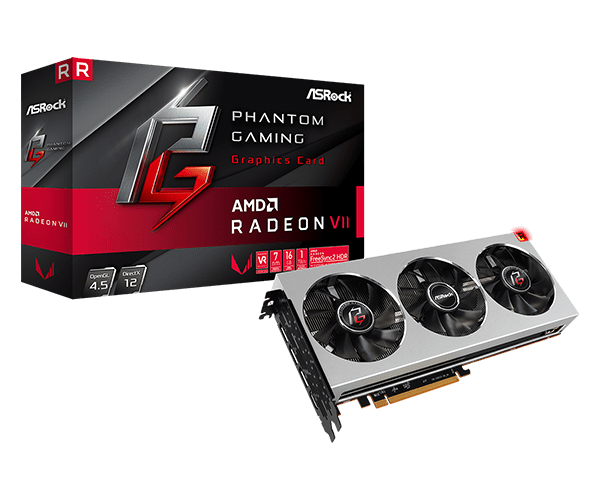 купить Видеокарта ASRock PG X RADEON VII 16G 16GB 4096-bit HBM2 GDDR5 1400 MHz/1750 MHz, 3 x DisplayPort / HDMI,  3 x DisplayPort, Поддержка 8К (7680 x 4320) в Алматы