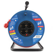 купить Силовой удлинитель на катушке Power Cube PC20501, 16 А/3,5 кВт,30 м, 4 розетки с/з, красно-синий в Алматы