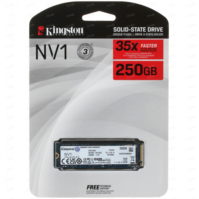 купить SSD-накопитель Kingston SNVS/250G, 250Gb, M2, 2280, NVMe, 21001700 readwrite, SNVS/250G в Алматы
