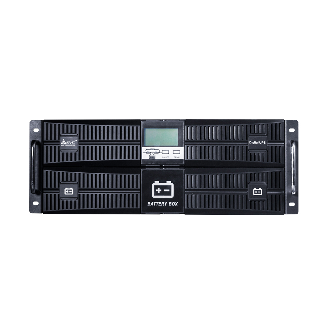 купить UPS SVC RT-6KL-LCD, 6000VA, 5400W, 16x12V/7Ah, 3 розетки IEC320 C19,AVR 110-288V, USB, RS-232, Black в Алматы