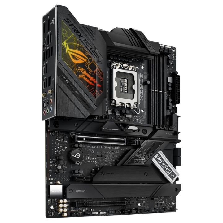 купить Сист. плата ASUS ROG STRIX Z790-H GAMING WIFI, Z790, 1700, 4xDDR5,2xPCI-Ex16,3xM.2,4xSATA,DP,HDMI,Intel 2.5Gb,WIFI6E,BOX в Алматы