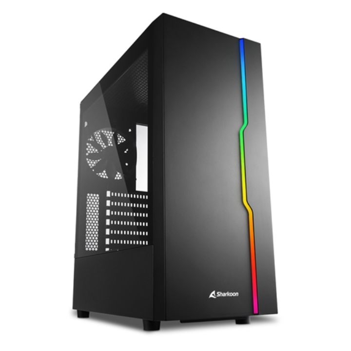 купить Корпус ПК без БП Sharkoon RGB SLIDER Black <ATX, 2x3.5, 5x2.5, 2xUSB 3.0, 1xUSB 2.0, Audio, 400*190*456mm> в Алматы