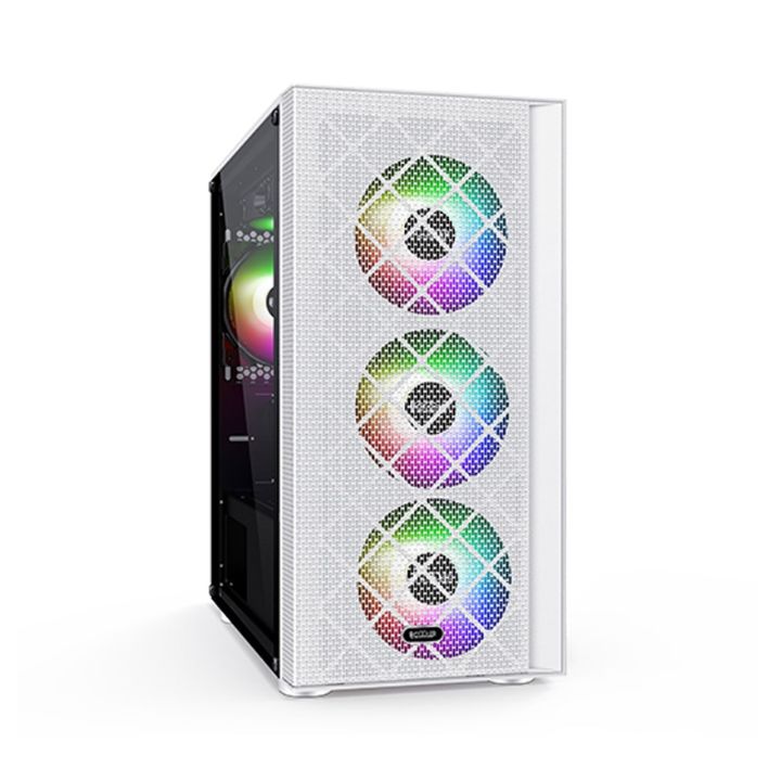 купить Компьютерный корпус PCCooler PLATINUM MM200W MESH 4F M-ATX/ITX USB3.0, 2xUSB2.0 White в Алматы