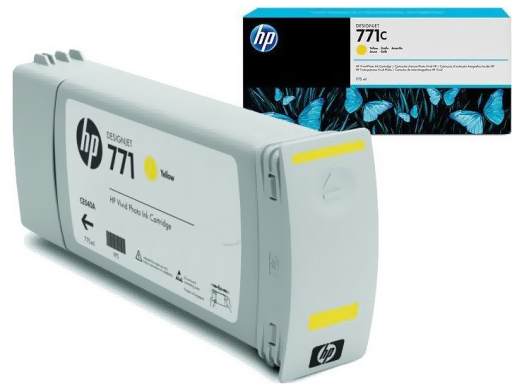 купить Картридж, HP (оригинал), B6Y10A, №771С, Жёлтый, Для принтеров HP DesignJet Z6200/Z6600/Z6800, 775 мл. в Алматы