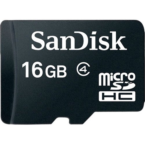 купить Карта памяти SANDISK microSDHC 16Gb. Адаптер SD - в комплекте. Class 4. Дополнительная память для мобильных телефонов и других устройств. SDSDQM-016G-B35A                                                                                                 в Алматы