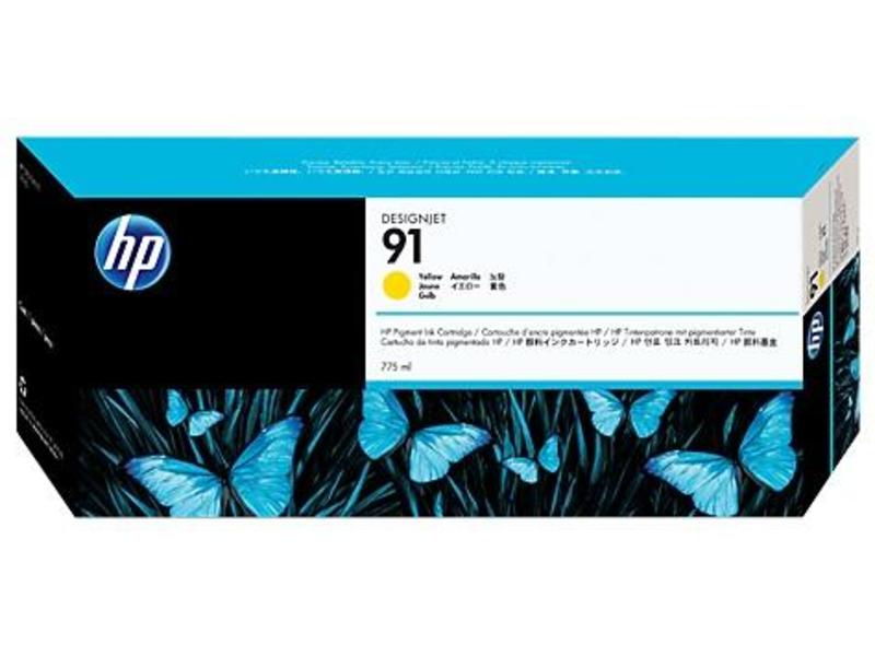 купить Картридж, HP (оригинал), C9469A, №91, Жёлтый, Для принтеров HP DesignJet Z6100, 775 мл. в Алматы