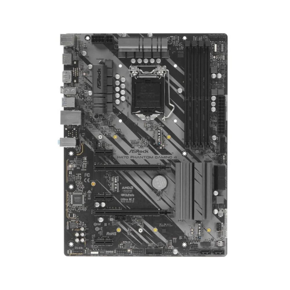 купить Материнская плата, ASRock, H470 PHANTOM GAMING 4 (4710483931253), LGA1200, iH470, 4xDDR4 2933, 6xSATA3, 2xM.2, 1xD-Sub, 1xDЗ, 1xHDMI, 2xPCI-Ex16, 1xPCI-Ex1, ATX в Алматы