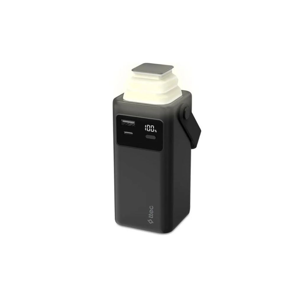 купить ttec ReCharger Extreme LCD 20.000mAh PD 20W Powerbank with Built-in USB-C & Lightning Cables, LED Torch, Carrying Handle Black в Алматы