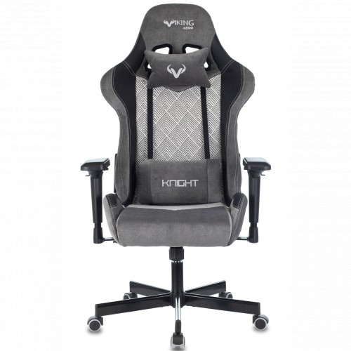 купить Кресло игровое Zombie VIKING 7 KNIGHT Fabric серый Loft ромб текстиль/эко.кожа с подг. крест. металл в Алматы