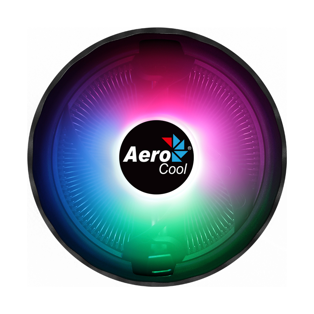 купить Кулер для процессора, Aerocool , Air Frost Plus FRGB 3P, Intel 1200/11XX/1366 и AMD AM4/AM3+/AM3/AM2+/AM2/FM2+/FM2/FM1, TDP:110W, 1*120мм, 1500±10%, 55.1 CFM, ?24.2 dB(A), 3pin, (ДxШxВ) 126х138х95мм, Чёрный в Алматы