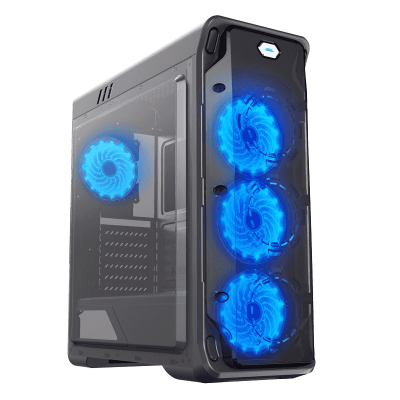 купить Корпус ПК без БП GameMax StarLight Black Blue <ATX, 4x120, USB3.0x1 USB2.0x2, HDAudio 205x470x440mm> в Алматы