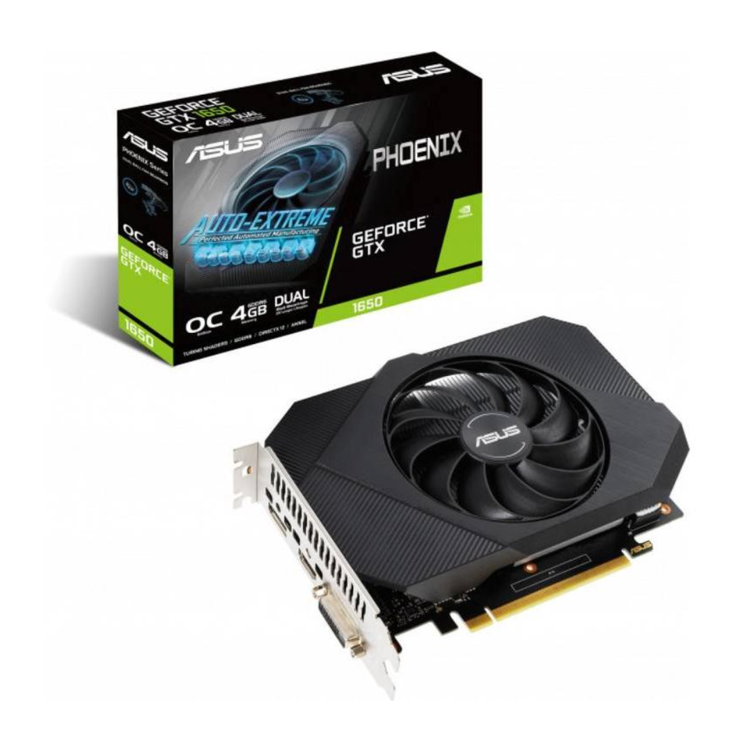 купить Видеокарта ASUS Phoenix GTX 1650, PH-GTX1650-O4GD6, 4Gb/128bit GDDR6, HDMI, DP, DVI-D, BOX в Алматы