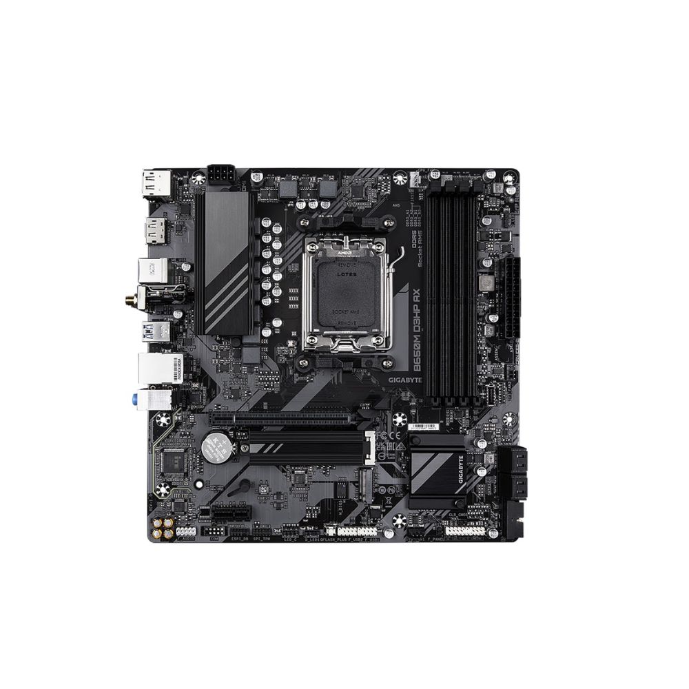 Купить Матплата Gigabyte B650M D3HP AX, AM5, mATX, 4DDR-5, 1xPCI-Ex16, 4SATA, 2xM.2, HDMI, 2xDP, 13USB в Алматы