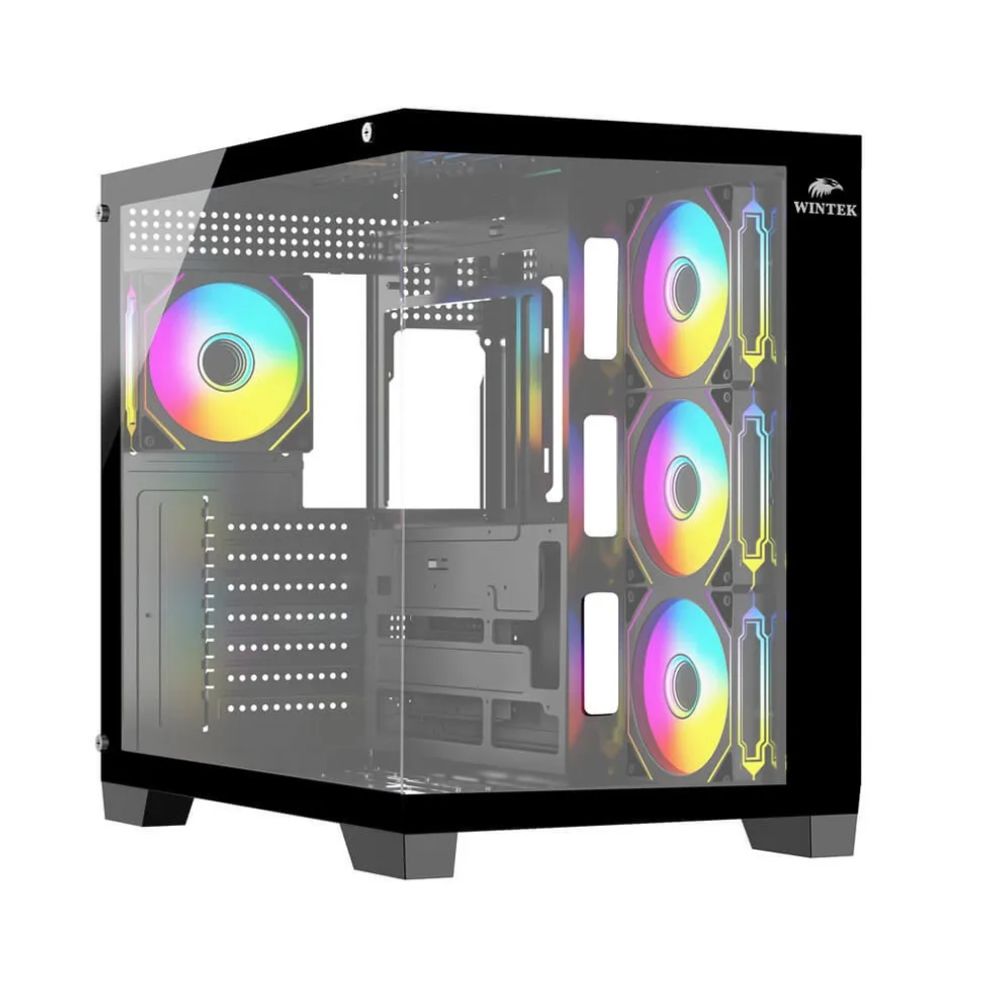 Купить Корпус Wintek Bastion 925-B TG, ATX, USB 1*3.0/2*2.0, 4*12cm ARGB PWM (контр.   пульт д/у), чёрный в Алматы