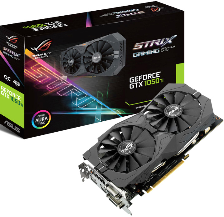 купить Видеокарта ASUS GeForce GTX1050Ti 4GB 7008Mhz 128 bit DVIx2 HDMIx1 DPx1 7680x4320 STRIX-GTX1050TI-O4G-GAMING в Алматы
