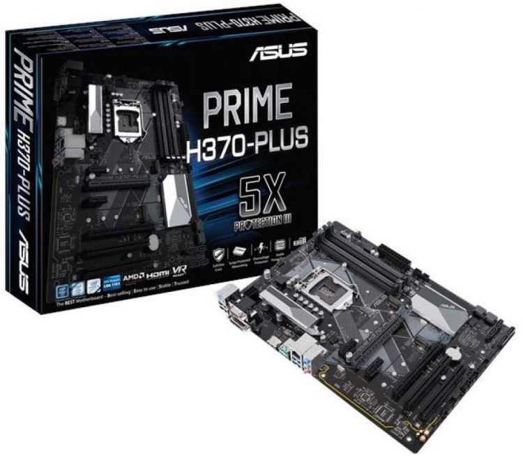 купить Материнская плата ASUS PRIME H370-PLUS LGA1151 iH370 4xDDR4 6xSATA3 1xDVI 1xD-Sub 1xHDMI ATX                                                                                                                                                               в Алматы