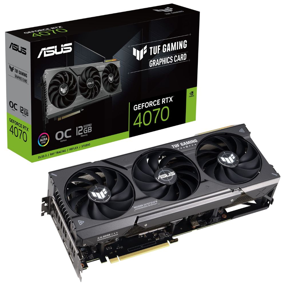 купить Видеокарта Asus GeForce RTX 4070 TUF OC TUF-RTX4070-O12G-GAMING 90YV0IZ0-M0NA00 в Алматы