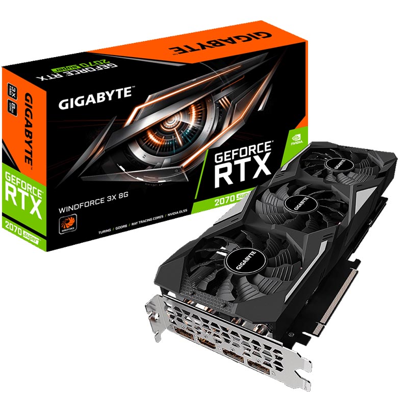купить Видеокарта Gigabyte GeForce RTX2070 SUPER Windforce 3X 8Gb GDDR6 256bit HDM 3xDP GV-N207SWF3-8GD в Алматы