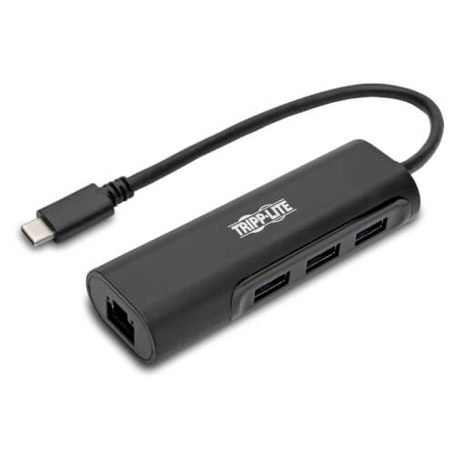 купить Адаптер TrippLite/3-Port USB-C Hub with LAN Port, USB-C to 3x USB-A Ports and Gbe, USB 3.0, Black в Алматы